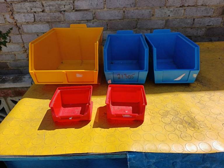 Plastic Storage Bins - Various Sizes and Colours