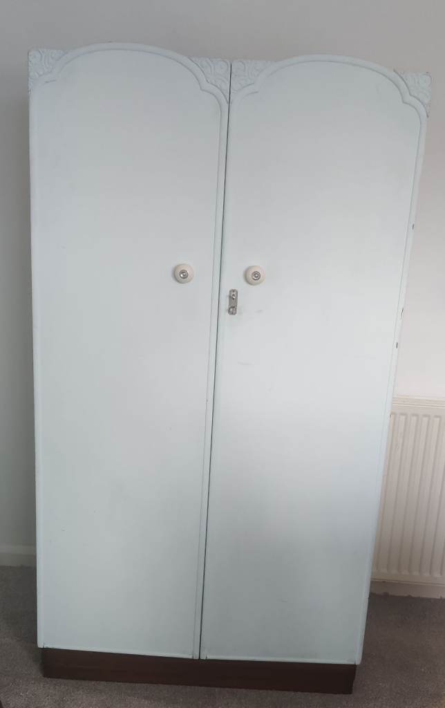 Small Light Blue Double Wardrobe 