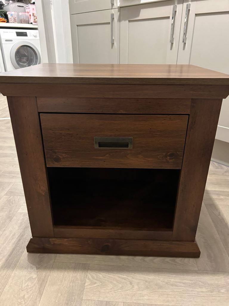 Solid walnut sideboard and lamp tables