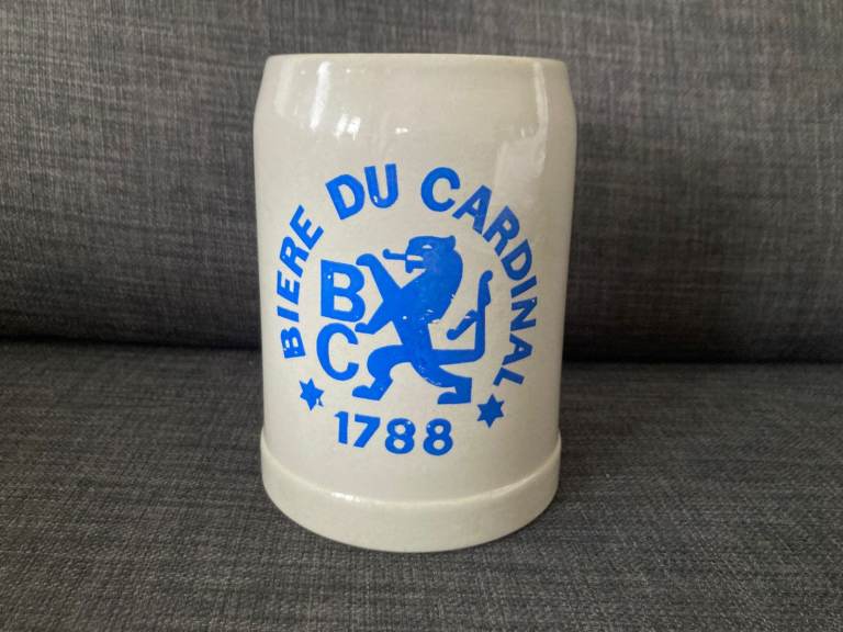 Vintage Switzerland Bière du Cardinal 1-pint stoneware beer stein