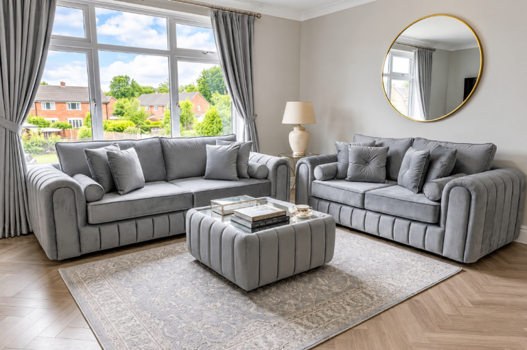 Luxury Lilly 3+2 Sofa Set | Premium Fabric Sofa | Multiple Colours | Free UK Delivery