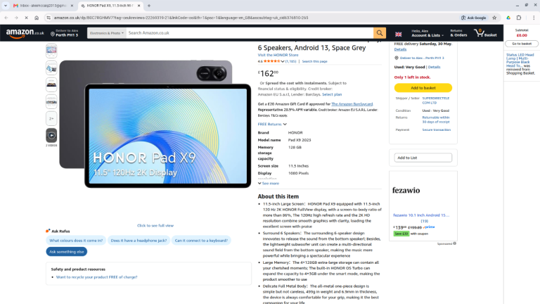 Honor X9 Pad (New in box) Retails £160plus Selling for £90.