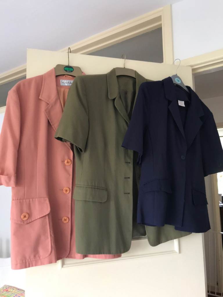 3 x women's jackets size 14 green, peach, navy £10 for all or can split