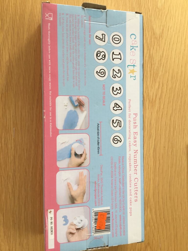 Cake decorating number cutters