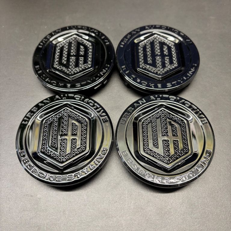 Urban Alloy Wheel Gloss Black Centre Caps 61mm