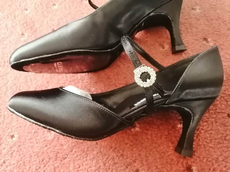 Freed Elegance Black Satin Ballroom Dance Shoes
