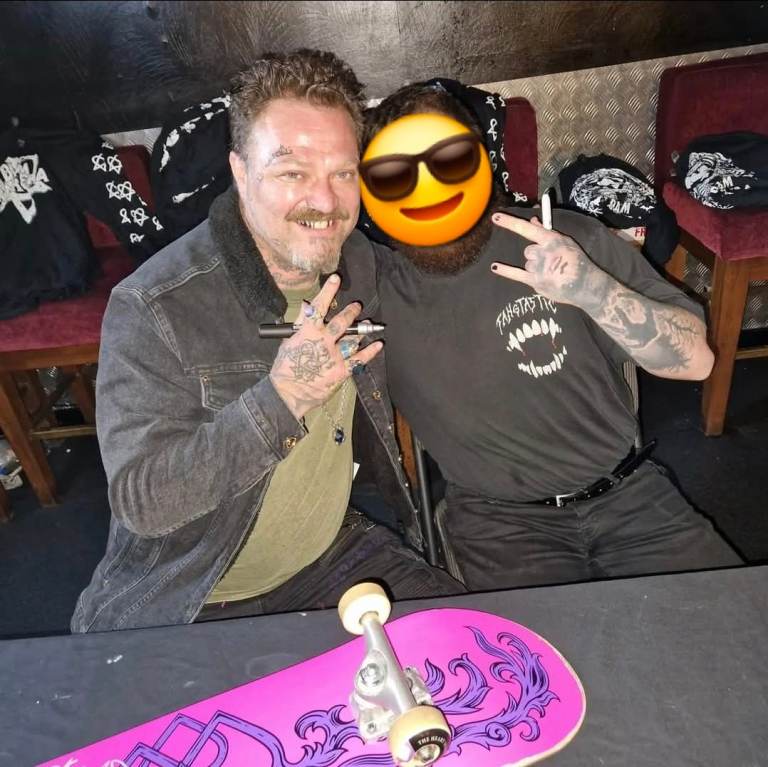Bam Margera signed skateboard 