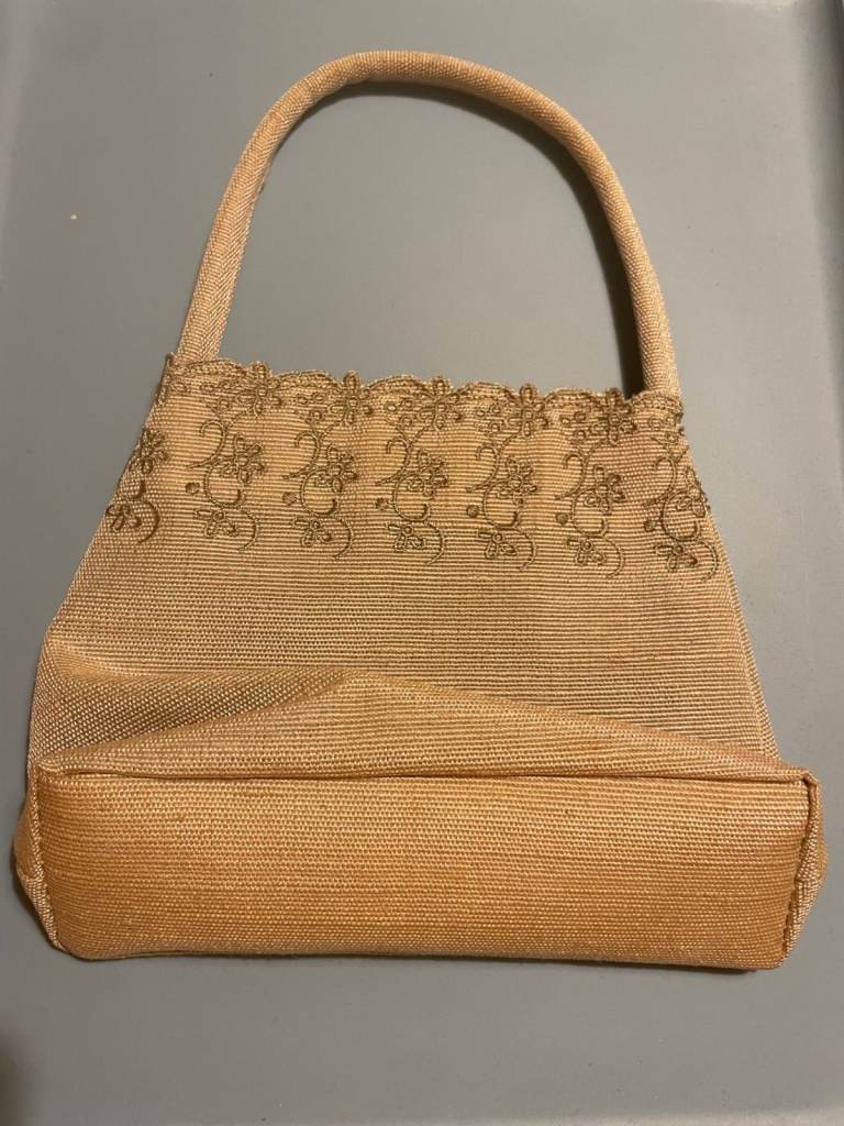Joanna Hall Small Beige Kid's Fabric Handbag, Velcro Fastening and Interior Zip Pocket