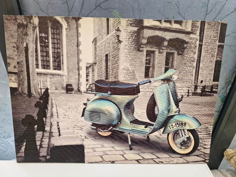 Vespa Scooter Canvas Wall Art Picture – Good Condition