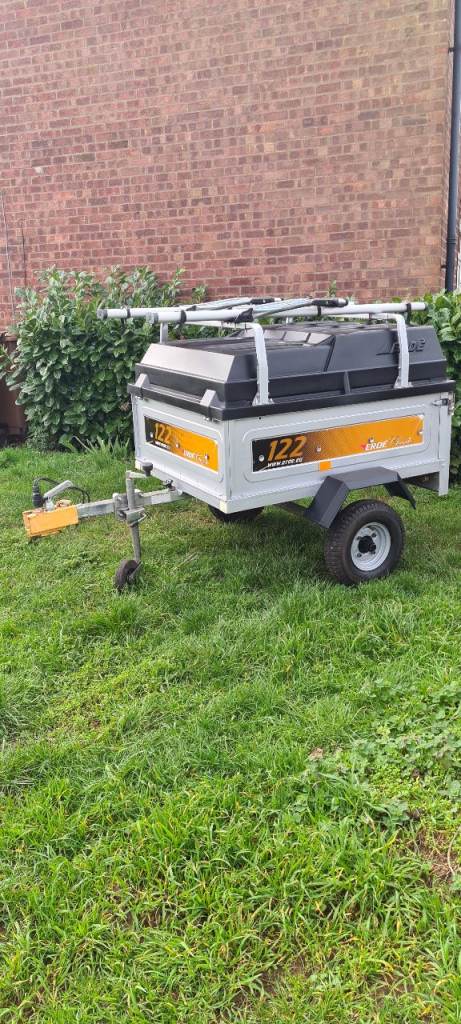 Erde 122 camping trailer with abs lid bars and cycle rack