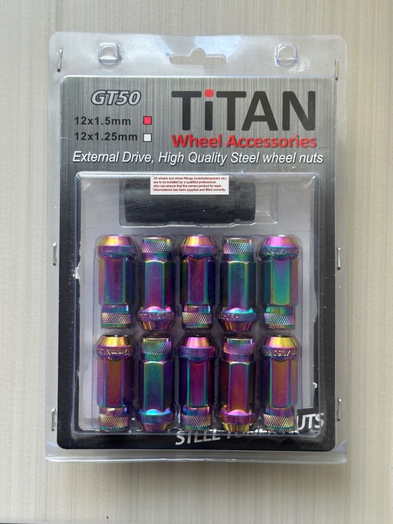 Titan GT50 tuner wheel nuts neochrome JDM drift
