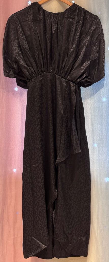 AX Paris Black Animal Print Batwing Gathered Top Midi Dress