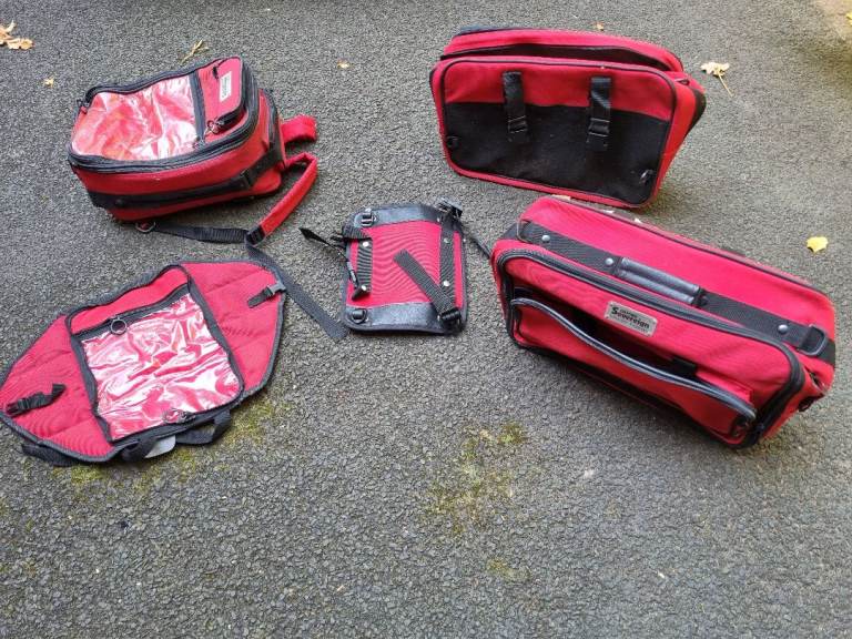Set of Oxford Sovereign motorbike panniers + matching Oxford and F1 Cargo waterproof covers