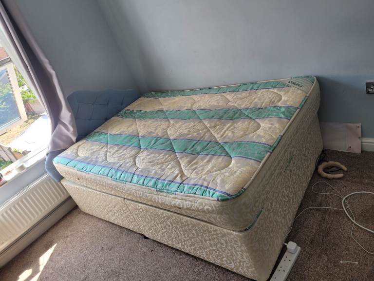 Double Bed with Mattress and Base - Good Condition