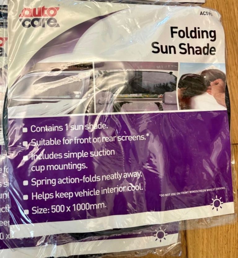 Two car sunshades - front and back windscreen
