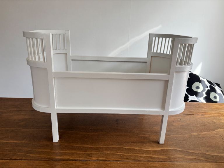 White Wooden Doll's Cot - Excellent Condition
