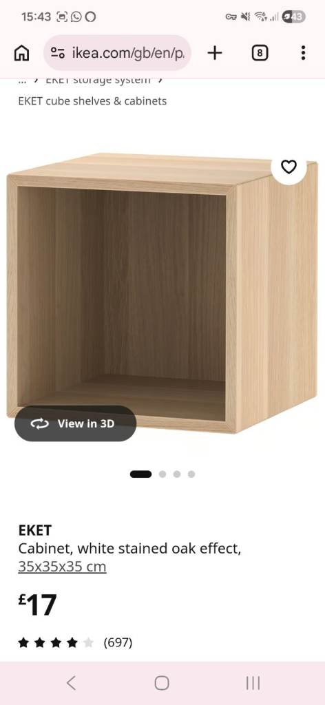 5x Ikea EKET storage cube shelves