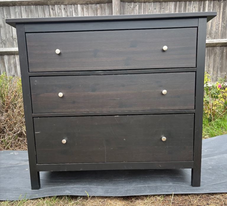 ikea hemnes 3 drawer dresser black brown C-BLACK It offers ample storage pretty RAYVEN|Plus Size V-Neck Frosted glass Color:Morandi Purple