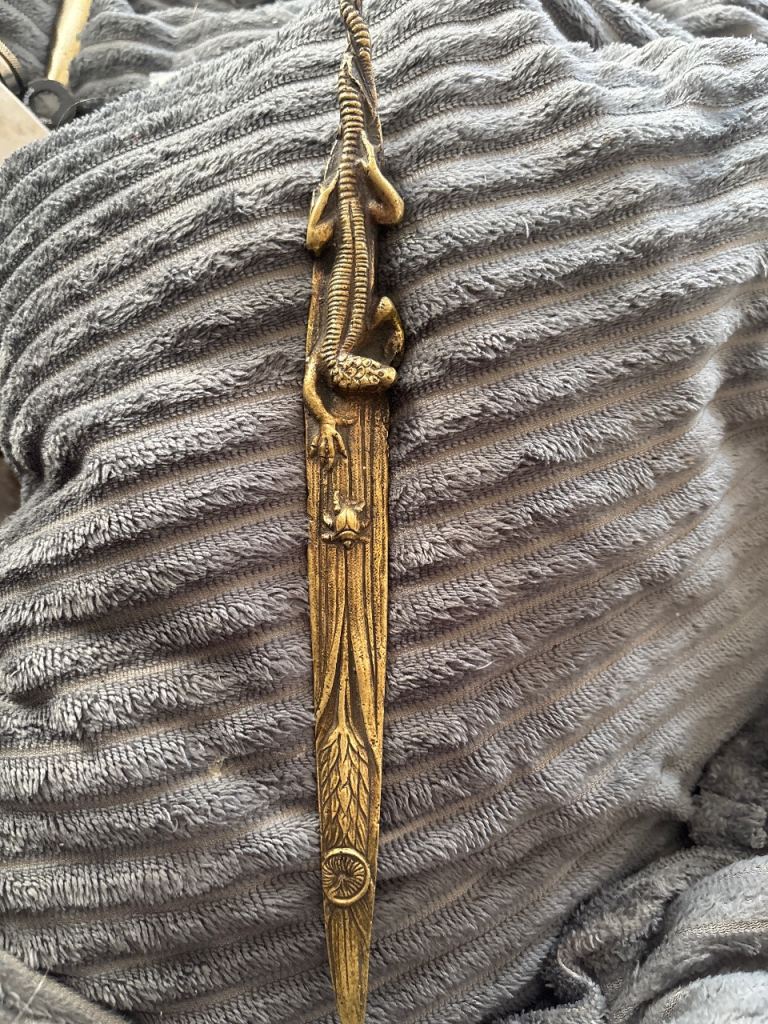 Unique Brass Letter Opener with lizard Design – Good Condition