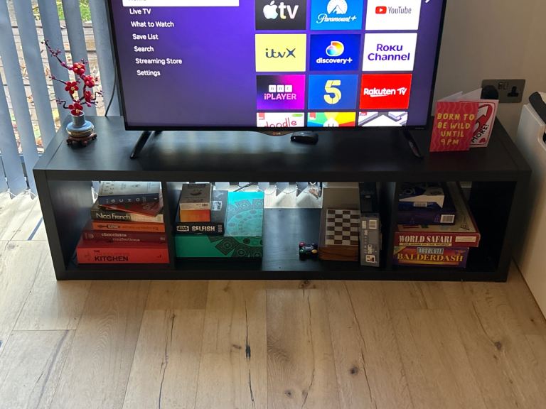 Tv Stand Ikea Black Kallax Shelves