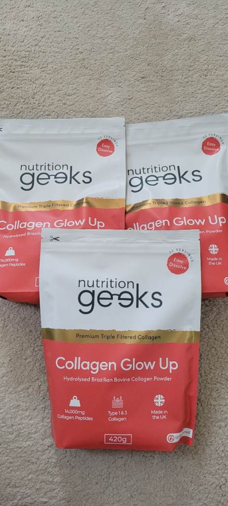 3x Nutrition Collagen Glow Up Powder – New, Unopened