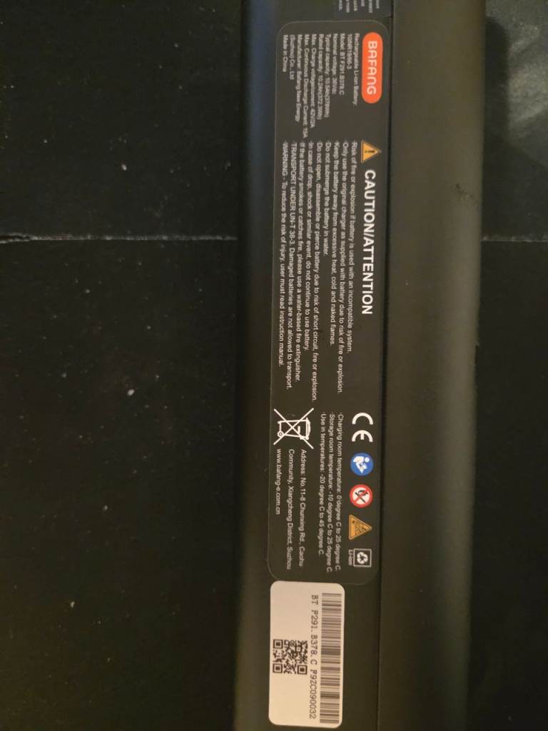 Wanted Carrera Vulcan E-20 Ebike Intube Battery 