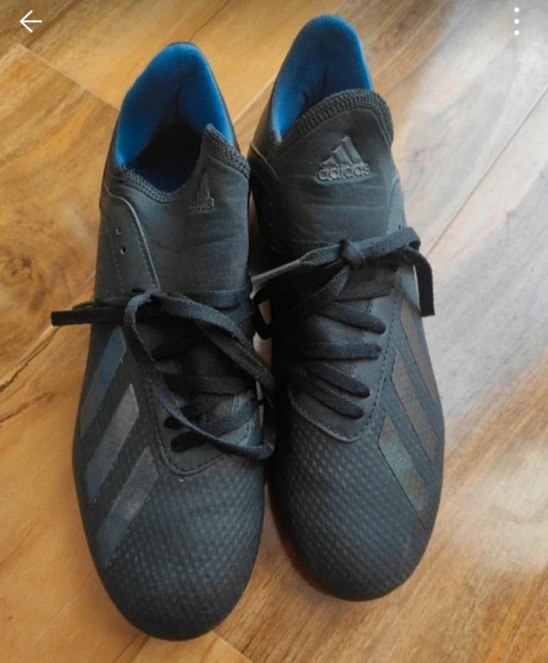 Adidas X 18.3 FG Football Boots - Black/Blue, Size UK 5