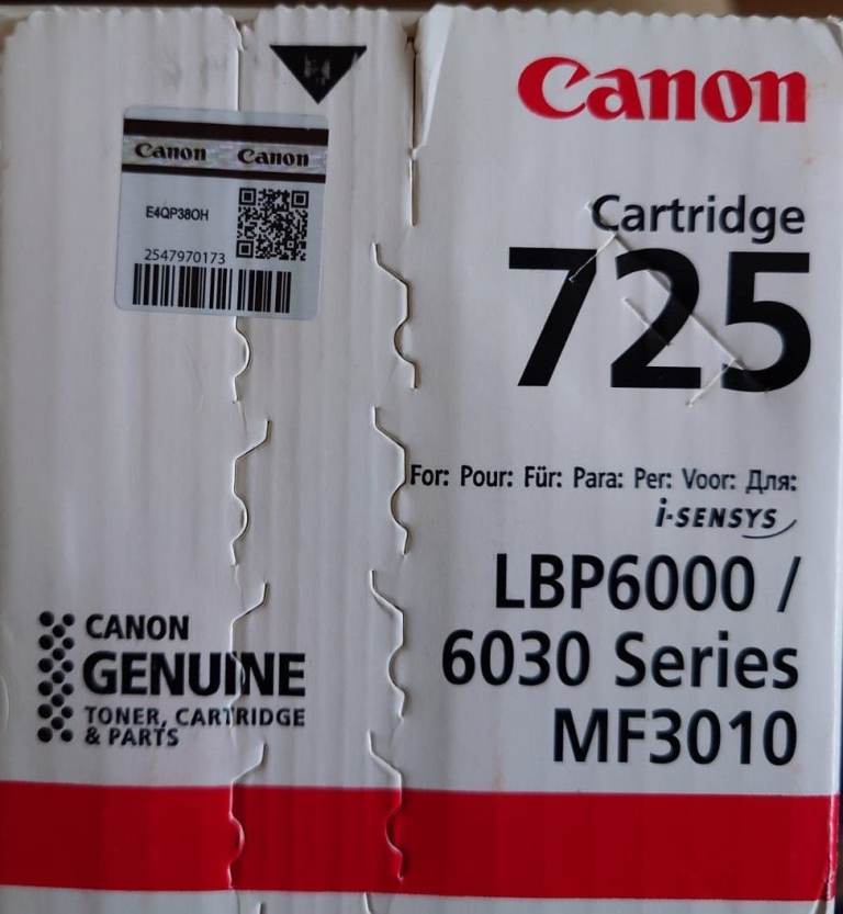 image for Canon Laser Toner Cartridge 725 Black for i-SENSYS MF3010 LBP6000 / 6030 series