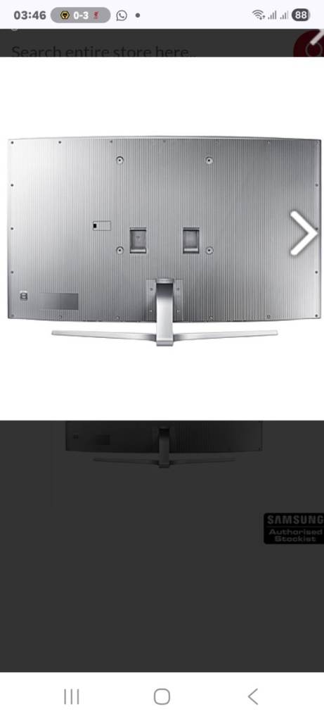 SAMSUNG UE55JS9000 55-inch (Damaged Screen) Spares or repair.