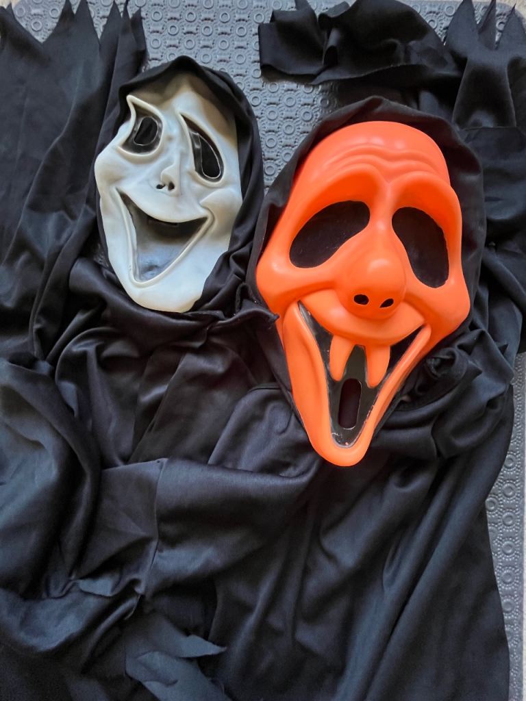Scream Halloween Costumes - White & Orange Masks | in Wantage ...