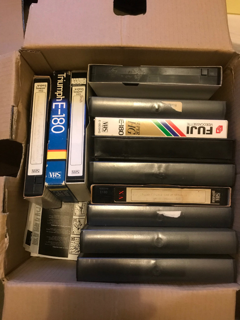 20 used VHS tapes. Various brands. All good. Old TV progs & films from 1990s and 1980s.