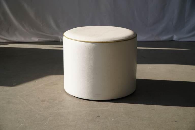 White Faux Leather Ottoman Stool | RRP £189