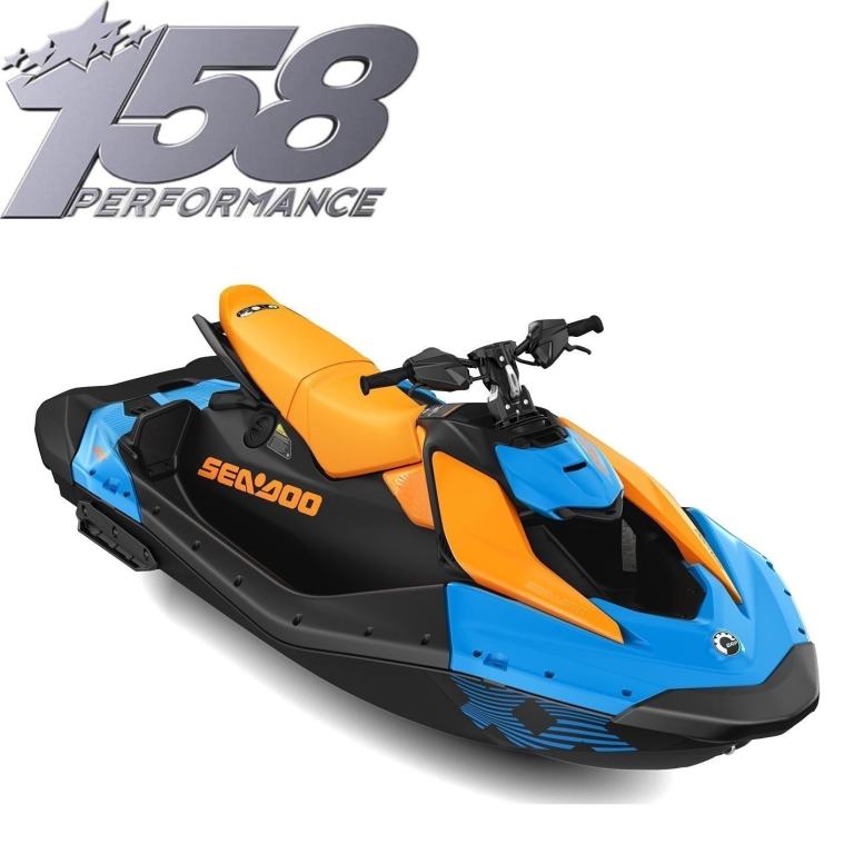 2026 Sea-Doo Spark Trixx 90 For 3 Gulfstream Blue / Orange Crush
