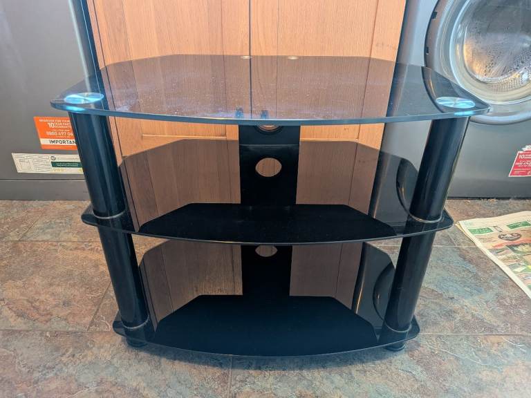 image for Free black glass TV unit 