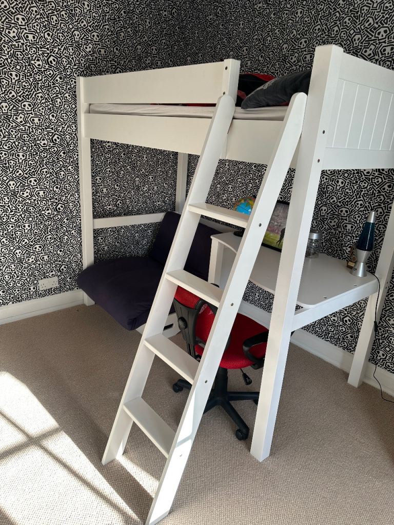 Aspace Kids single bunk with desk & futon 