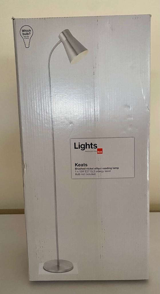 Keats Floor Lamp - Silver, Brand New in Box