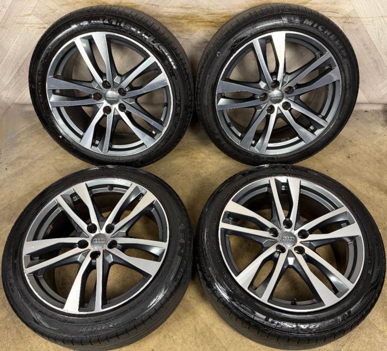 19'' GENUINE AUDI A6 C8 S LINE 5 DOUBLE SPOKE ALLOY WHEELS TYRES ALLOYS