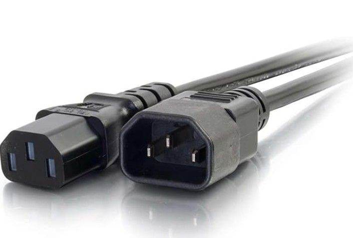 4 x Short 0.5m IEC C13 to C14 Power Extension Cables (UK Only)