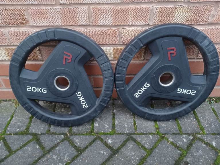2 x 20KG BODY POWER OLYMPIC WEIGHT PLATES - 2 Inch Holes