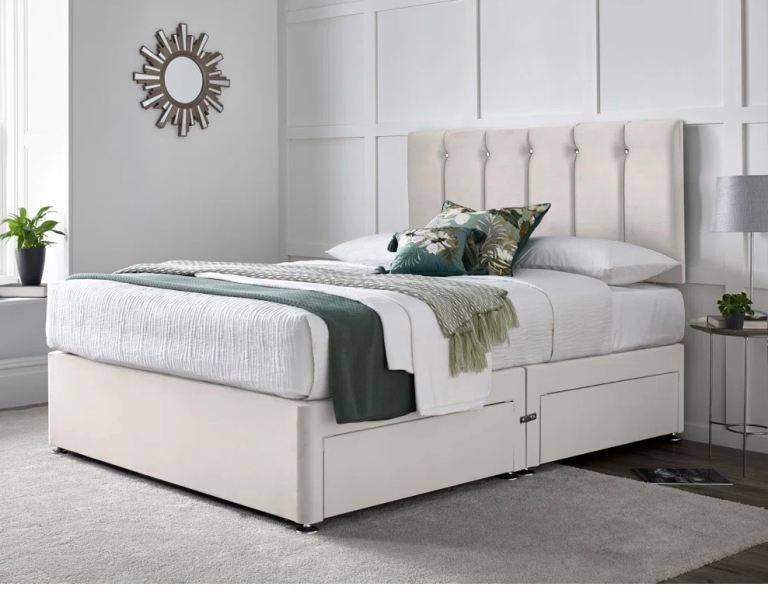 Brand new small double divan with headboard 