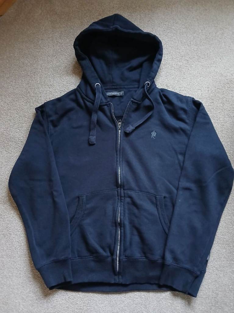 Men's navy French Connection zip up hoodie - size M
