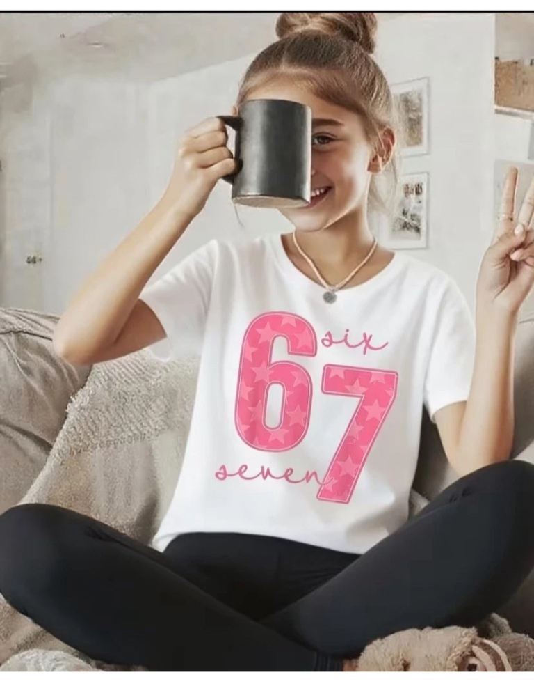 NEW Six seven trend 6 7 Age 11-12 but could fit 12-13-14 girls top T shirt gift Christmas 