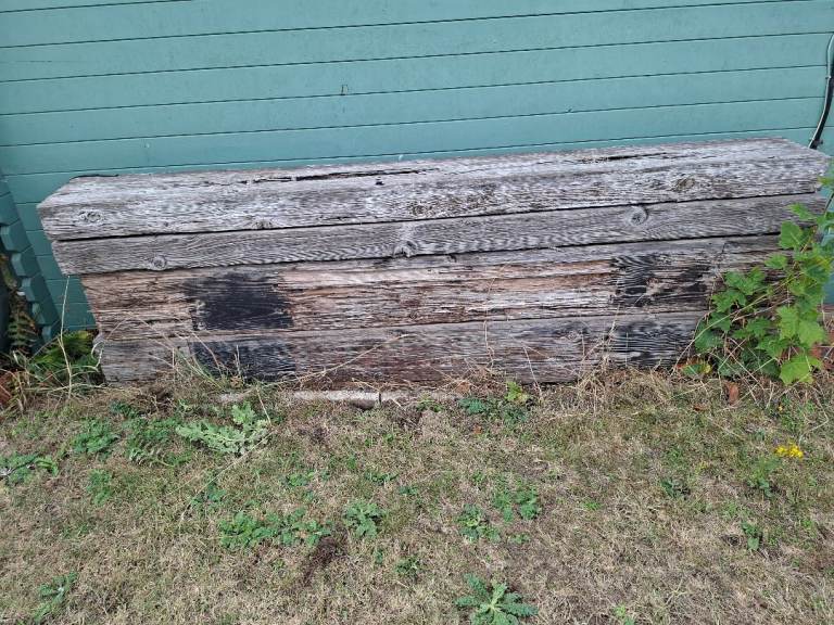 7 Vintage Reclaimed Wooden Railway Sleepers for Garden Projects