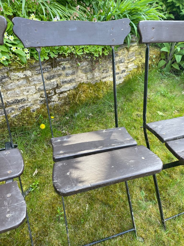 4 original French Bistro Chairs Folding  