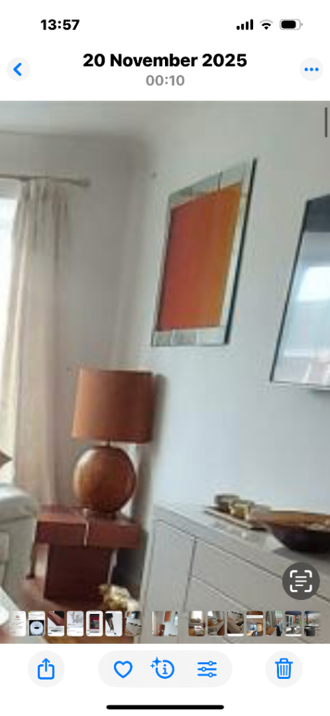 Lamp side table and mirror 