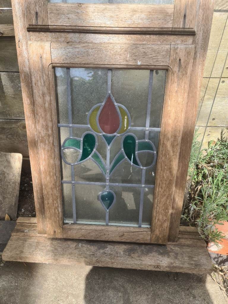 Stained glass sash window