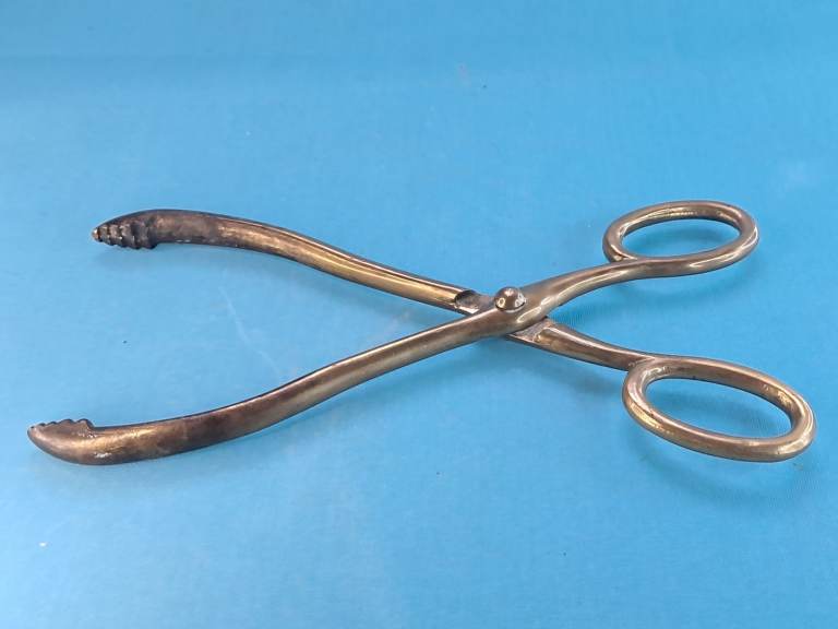 Brass Coal Tongs ,Antique Fireplace Accessorie. As seen.