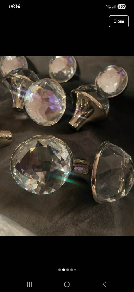 8 Joseph Giles High end architectural hardware. Real crystal,brass polished nickel knobs high end 