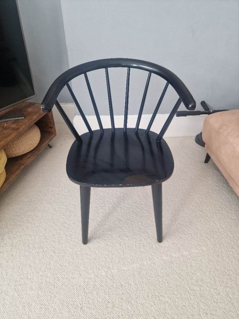 2 x Black Wooden Chairs