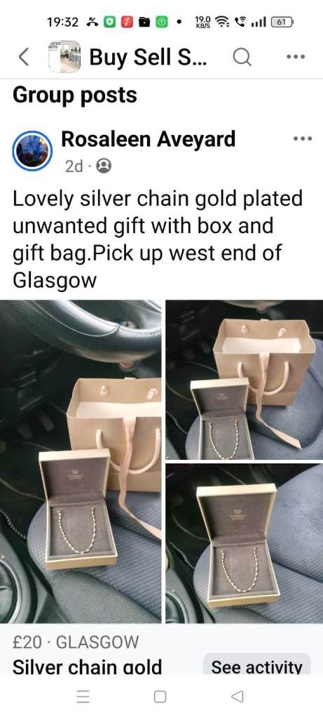 Silver chain gold plated 